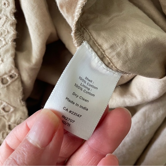 Talbots Tan Lace Skirt 100% cotton- Size 14 - Picture 4 of 7